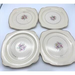 Vintage 1930'S PADEN CITY POTTERY PORCELAIN CHINA PLATES, SET OF 4 READ